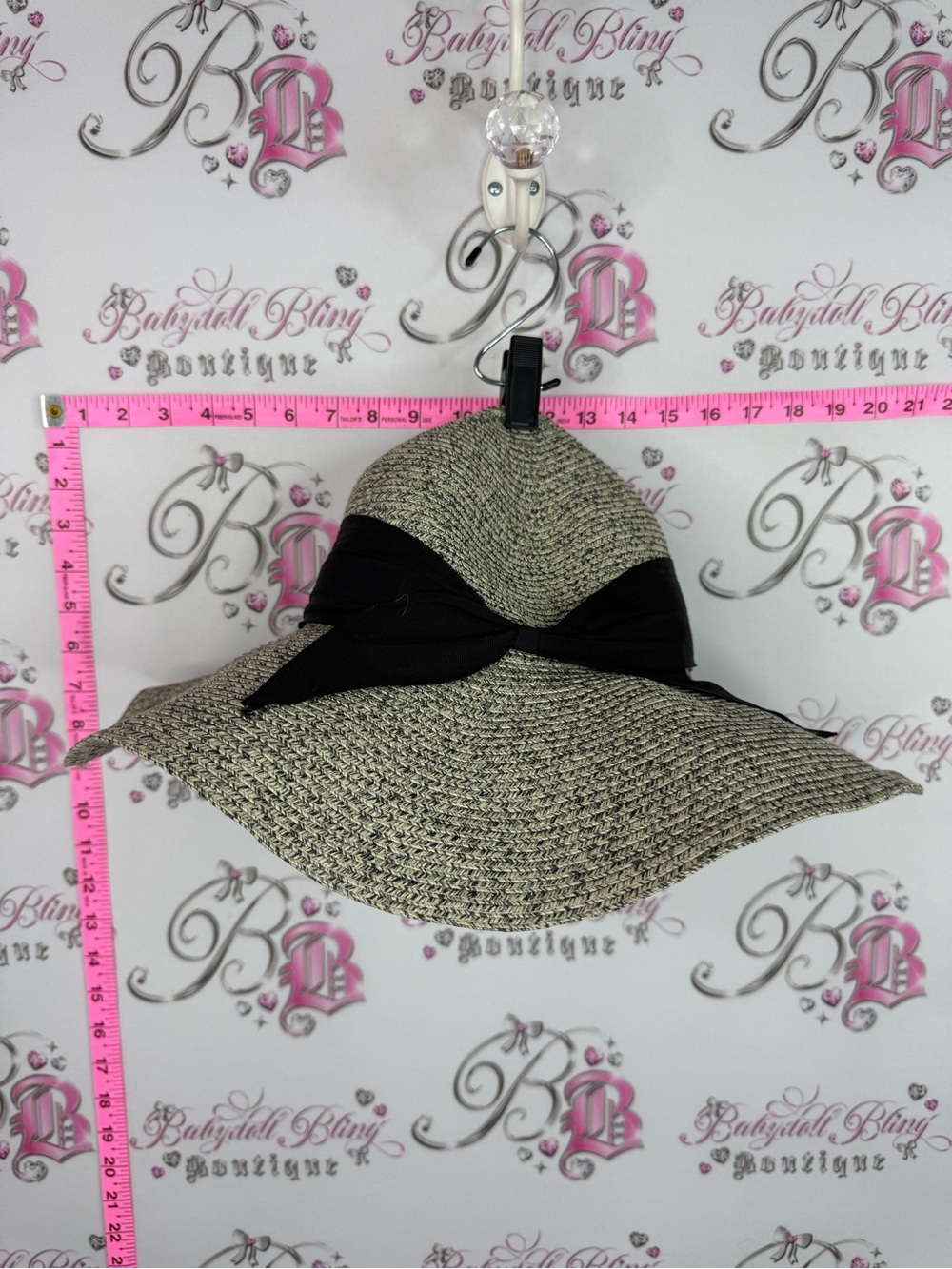 Sun n sand hat bucket UPF 50 protection Wide Brim Straw Sun Hat Black Bow Accent